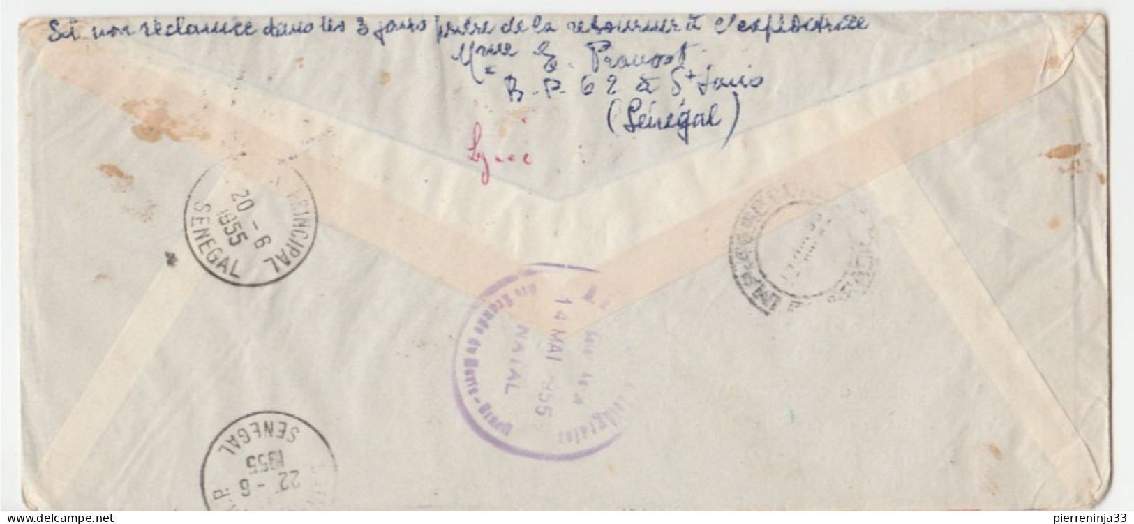 Lettre Recommandée St Louis Du Sénégal/ Liaison Postale Aérienne St Louis Natal/Brésil - Covers & Documents