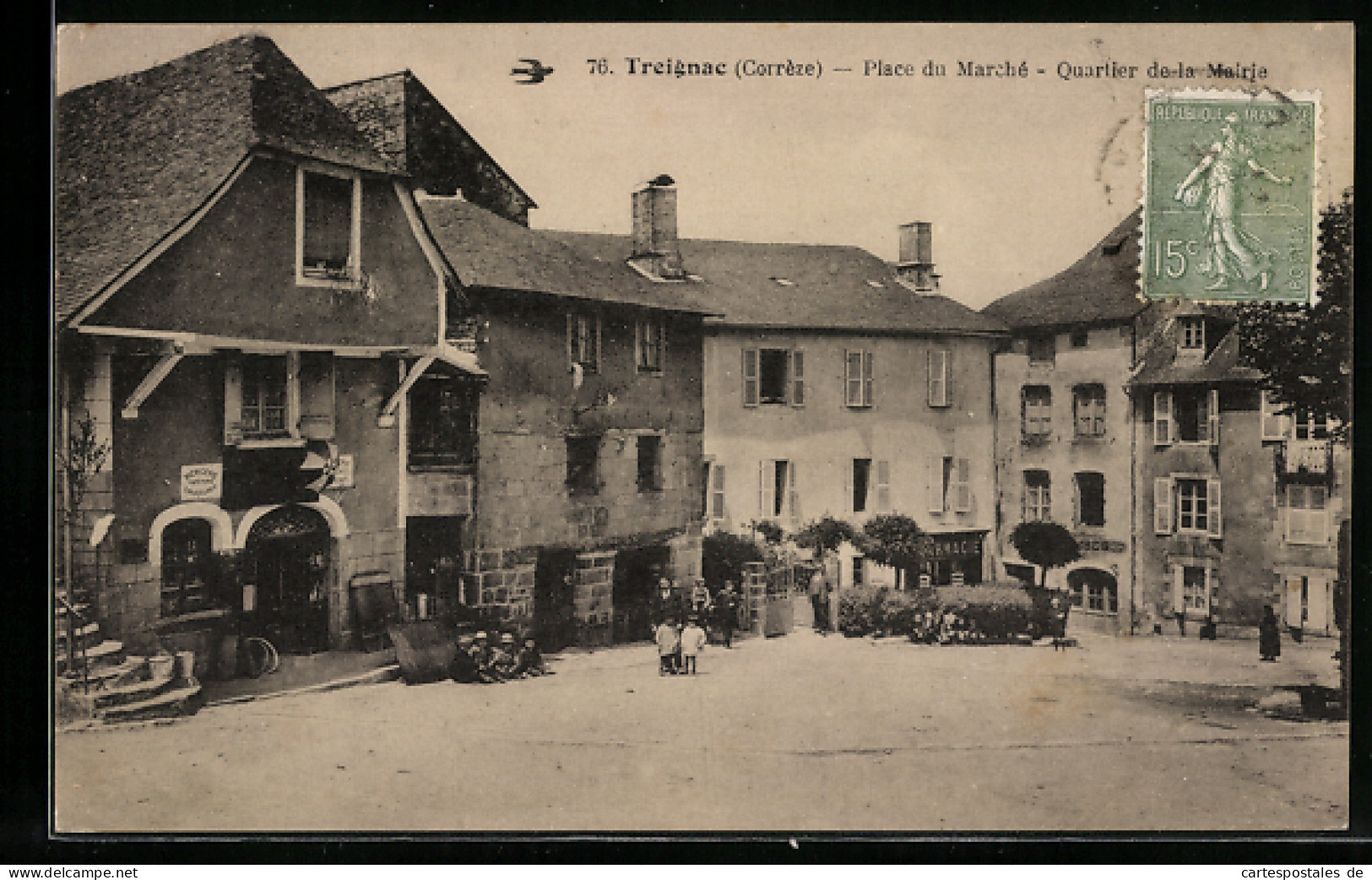 CPA Treignac, Place Du Marché, Quartier De La Mairie  - Treignac