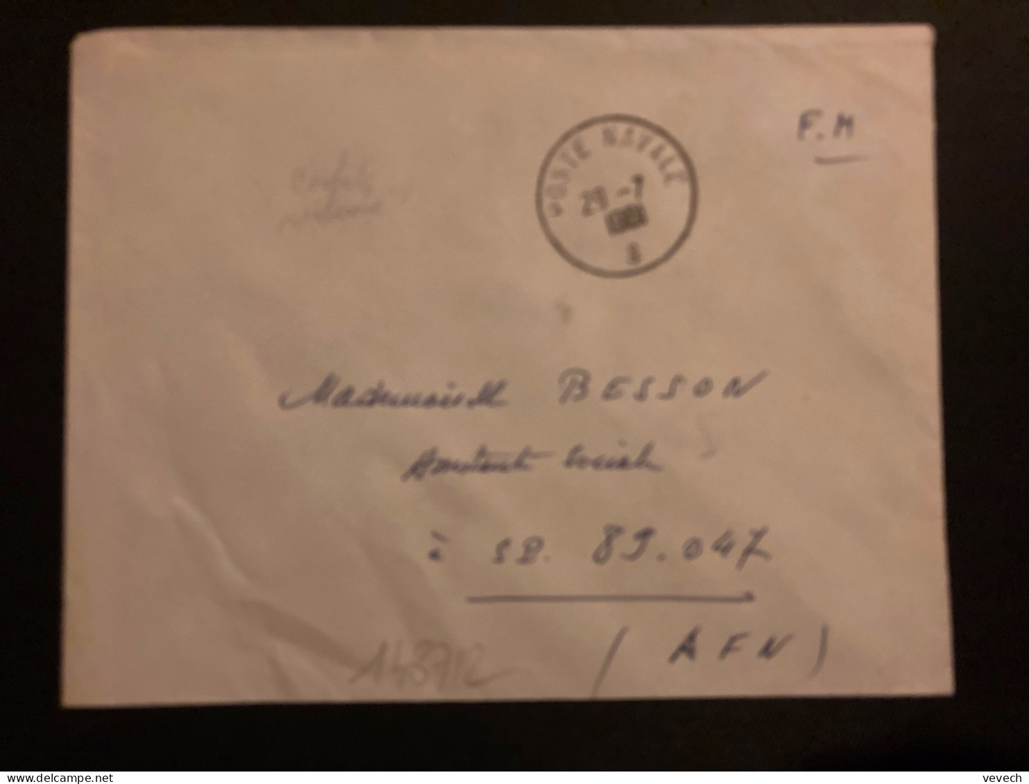 LETTRE OBL.29-7 1961 POSTE NAVALE Pour SP 89 047 AFN + EXP: BIZERTE - Military Postmarks From 1900 (out Of Wars Periods)