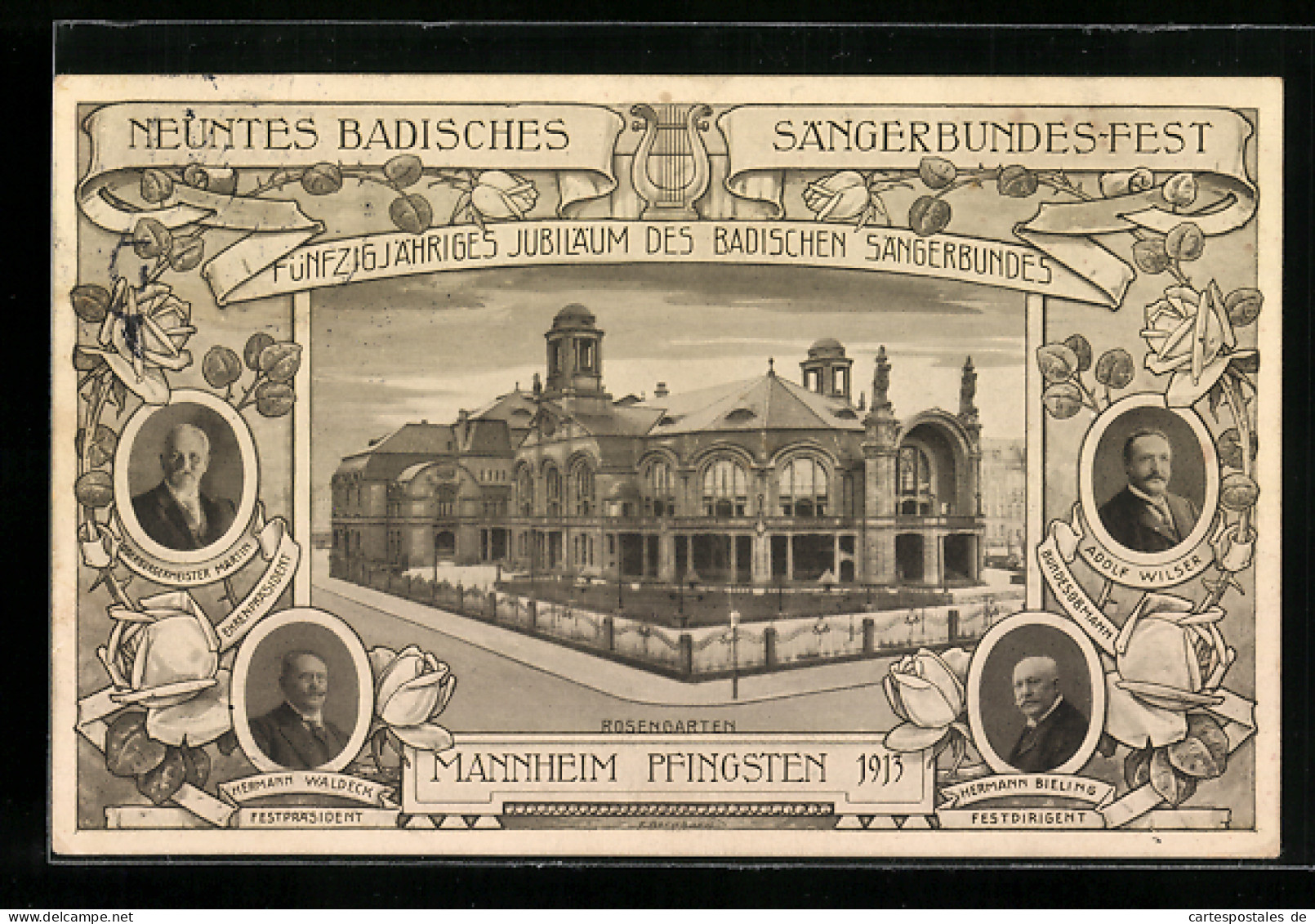 AK Mannheim, 9. Sängerbundesfest 1913, Rosengarten  - Otros & Sin Clasificación