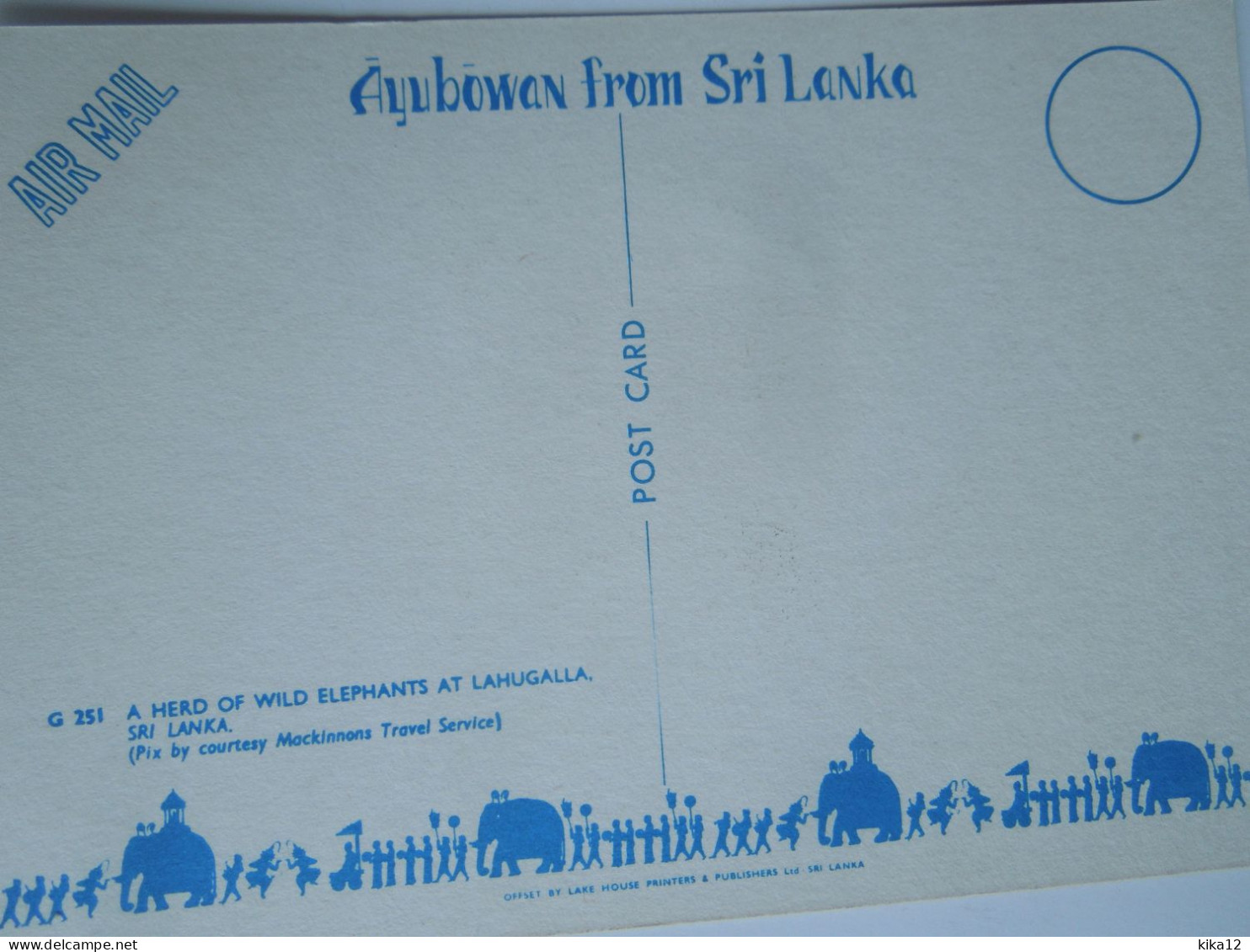 Sri Lanka Ceylan  Eléphants     CP240269 - Sri Lanka (Ceylon)