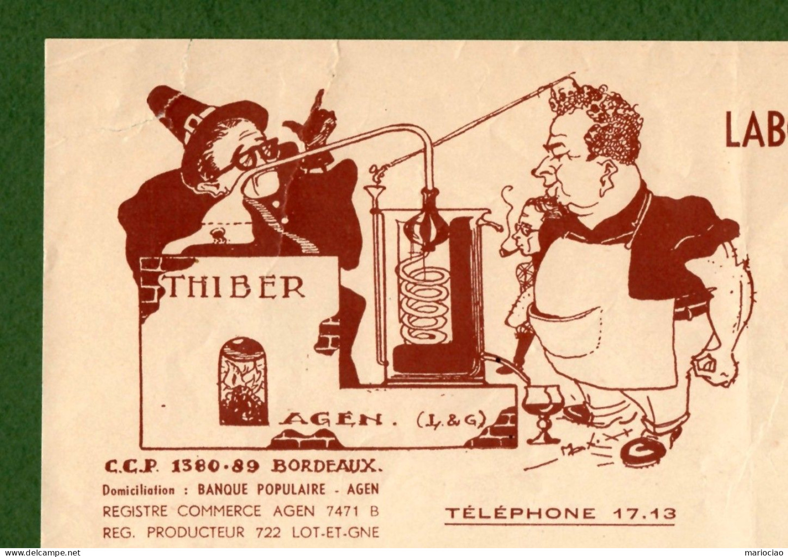 DF-FR 47 AGEN 1944 Laboratoires Parfumerie Alimentaires THIBER - Autres & Non Classés