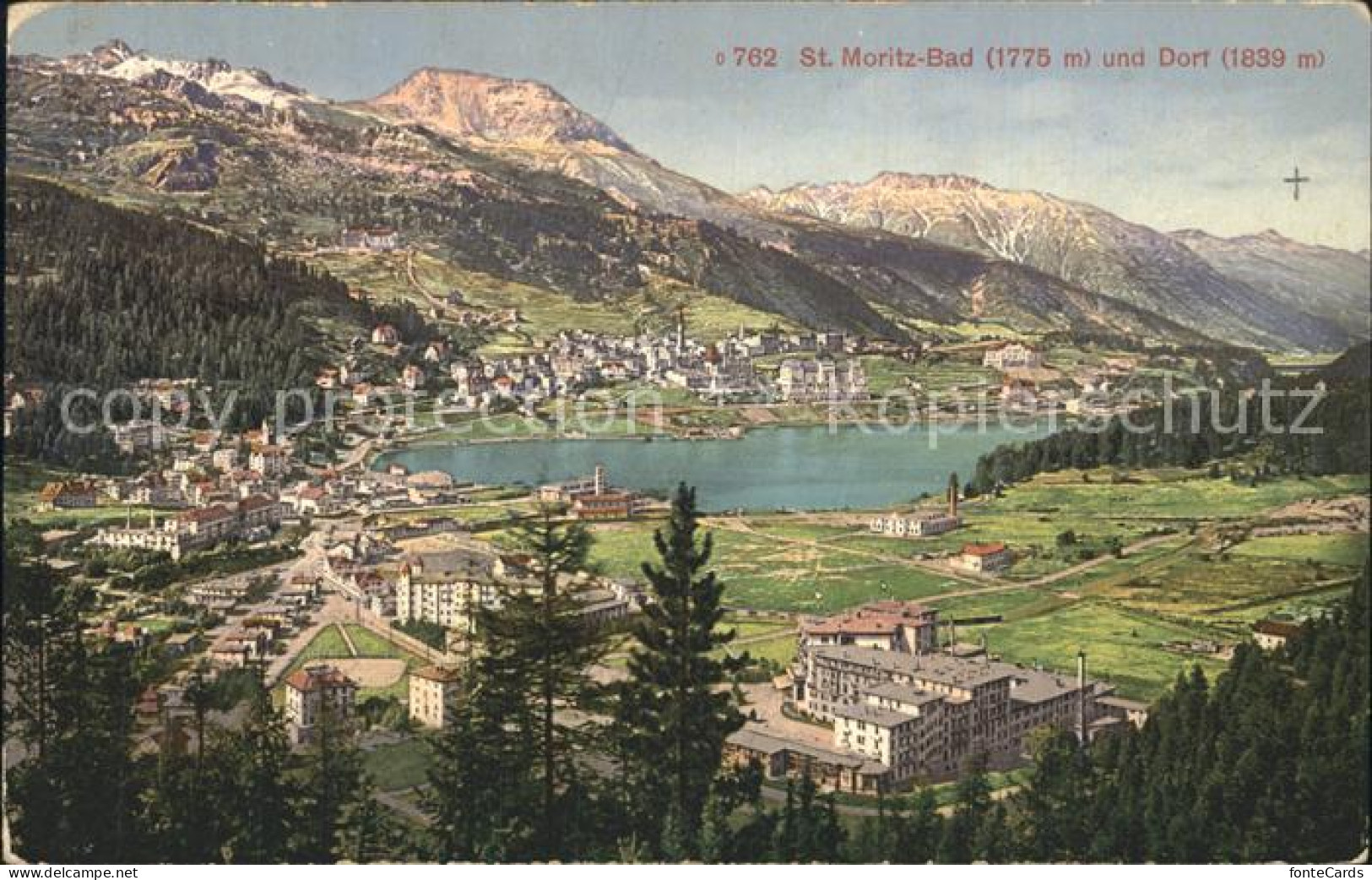 12335345 St Moritz Bad GR Mit Dorf St Moritz - Andere & Zonder Classificatie