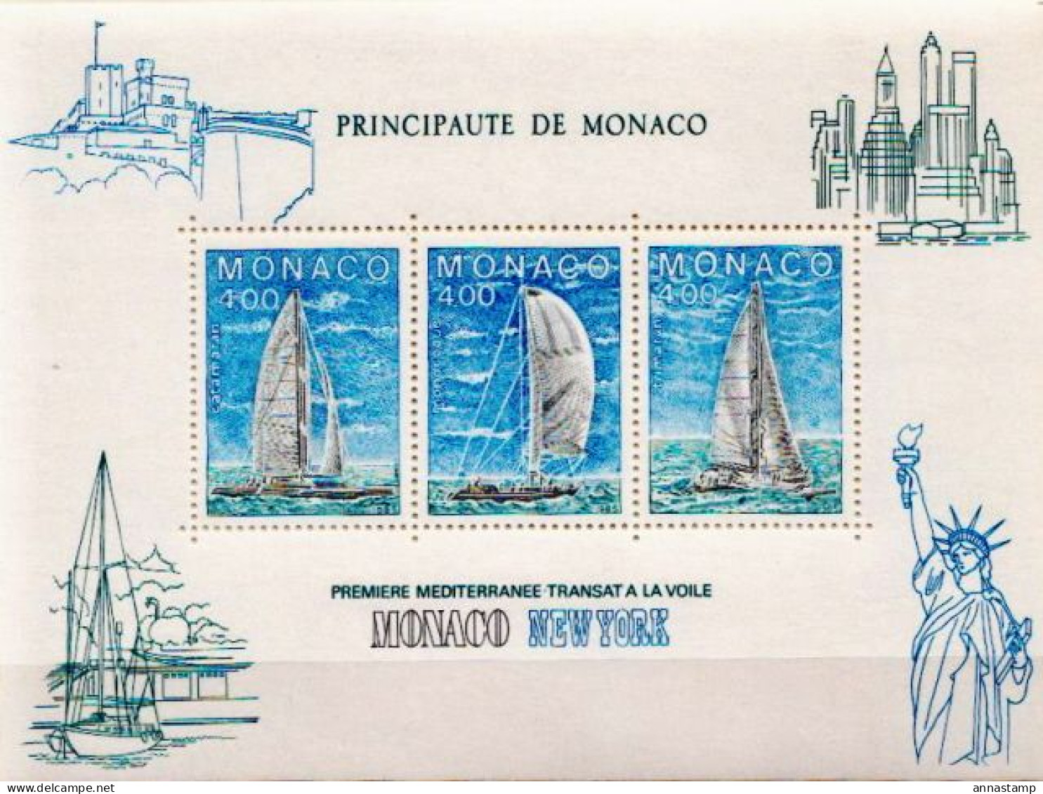 Monaco MNH Minisheet - Zeilen