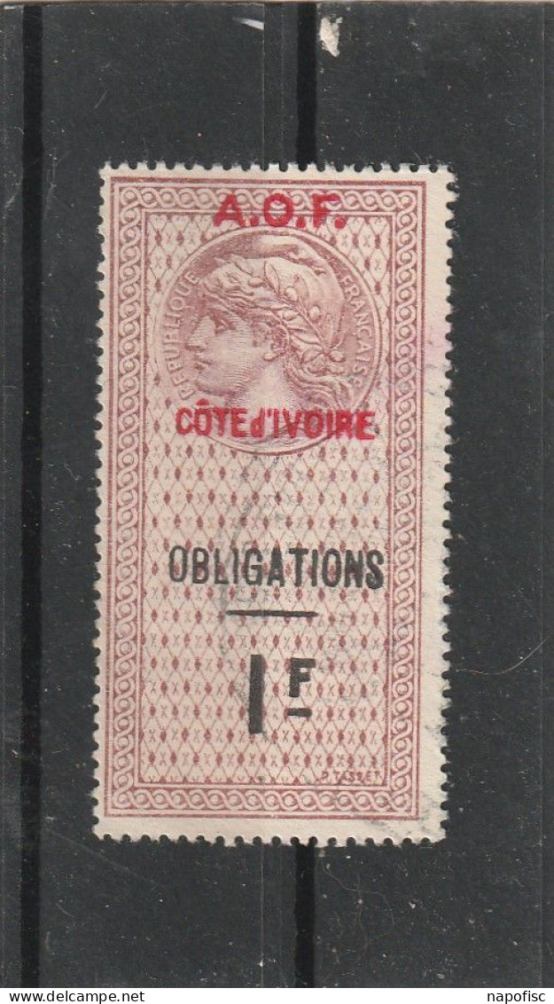 A.O.F Côte D'Ivoire Obligations  1 F - Used Stamps