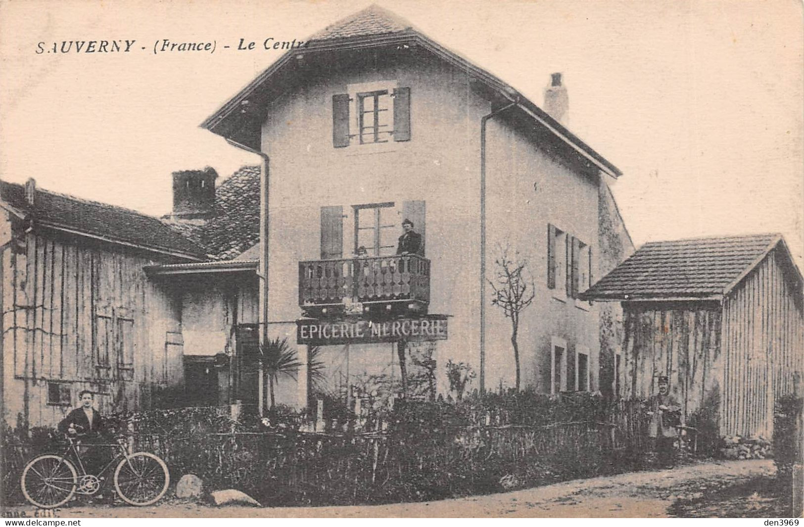 SAUVERNY (Ain) - Le Centre - Epicerie-Mercerie, Facteur - Ecrit 1929 (2 Scans) - Sin Clasificación