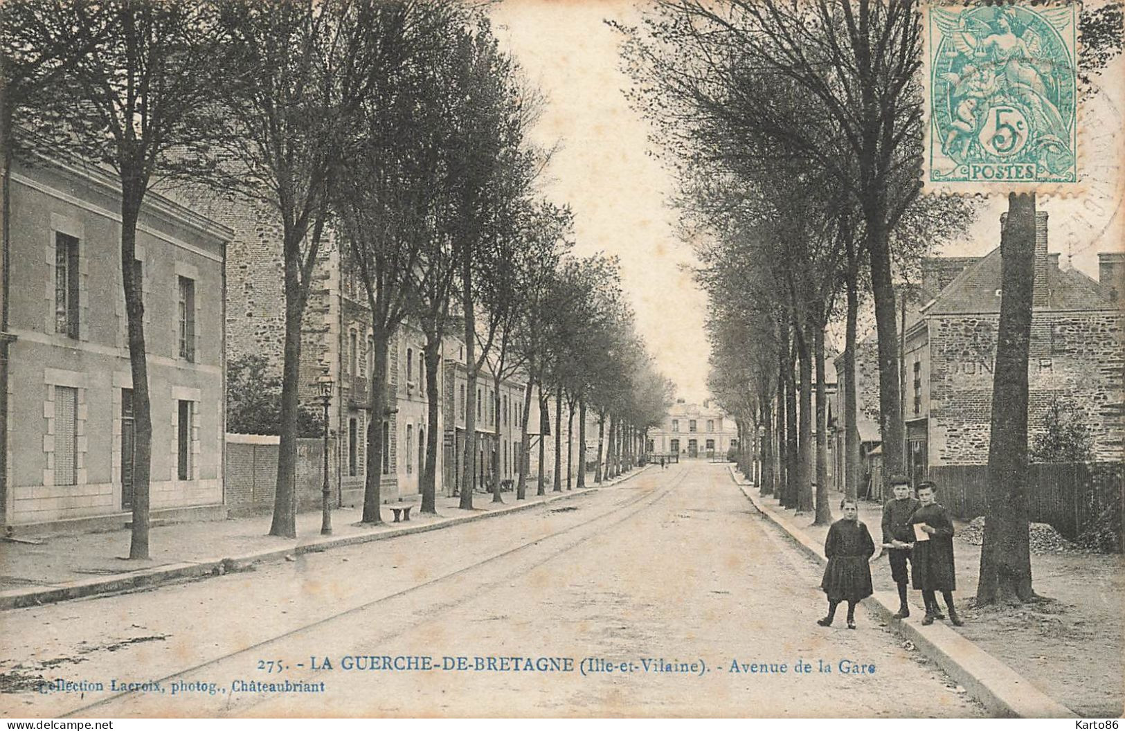 La Guerche De Bretagne * Avenue De La Gare * Enfants Villageois * éditeur Lacroix N°275 - La Guerche-de-Bretagne