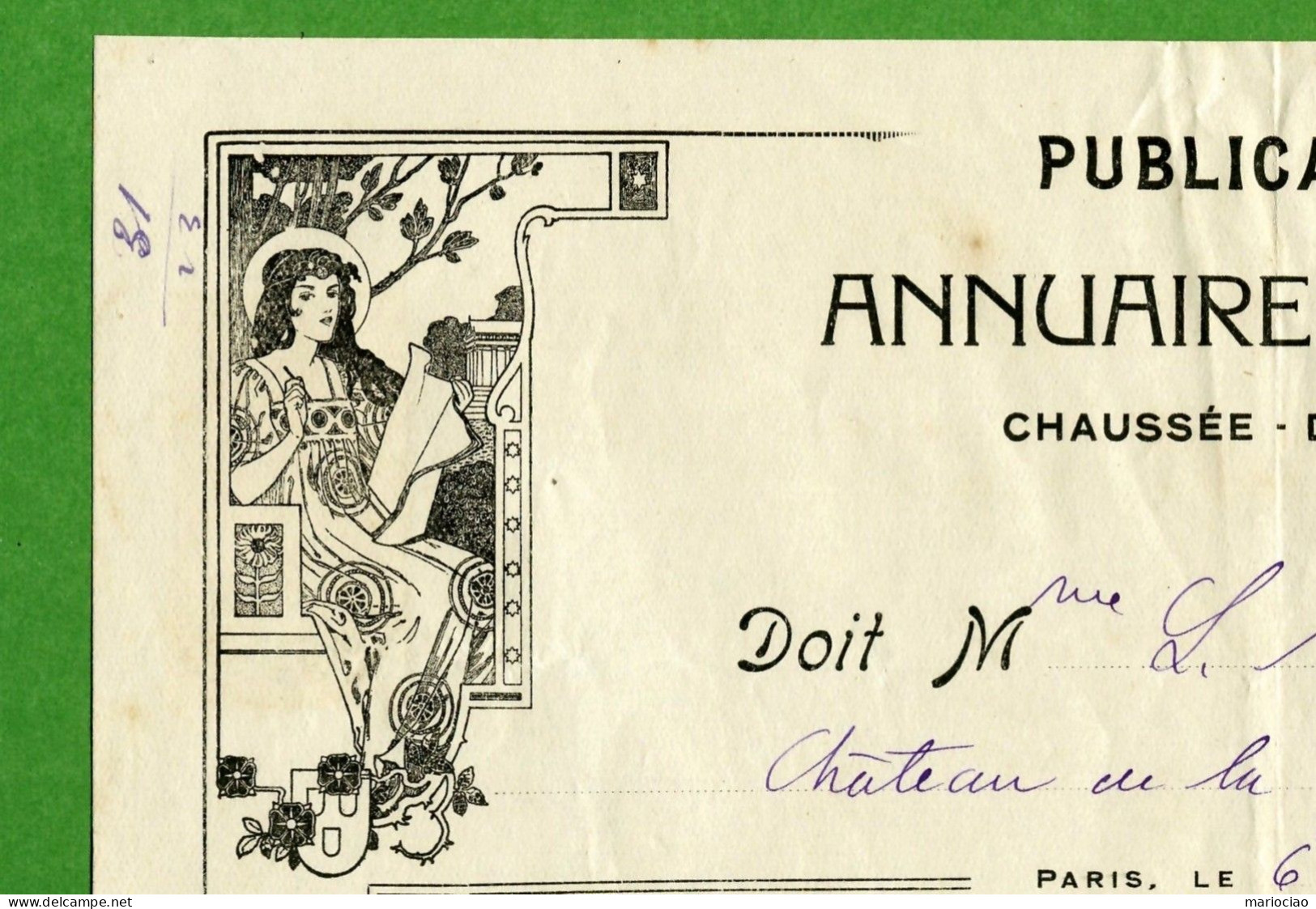 DF-FR 75 Paris 1920 Publication La Fare Annuaire Des Chateaux -Chateau De La Gorce Soubran - Autres & Non Classés
