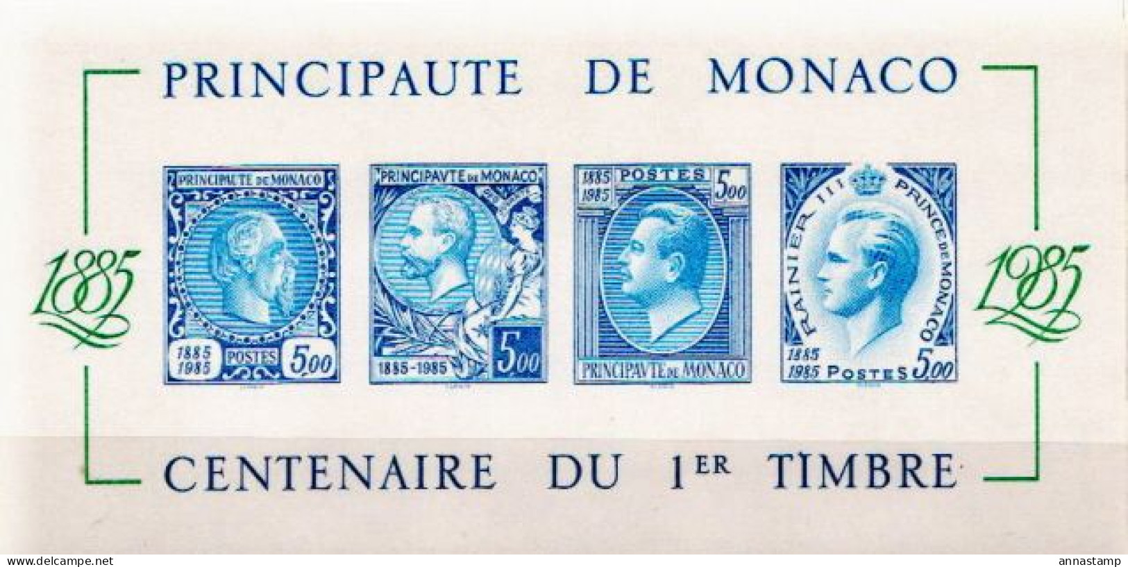 Monaco MNH Imperforated Minisheet - Briefmarken Auf Briefmarken
