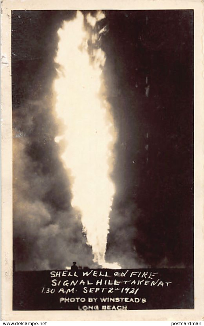 SIGNAL HILL (CA) Shell Well On Fire - Sept. 2nd, 1921 - REAL PHOTO - Sonstige & Ohne Zuordnung