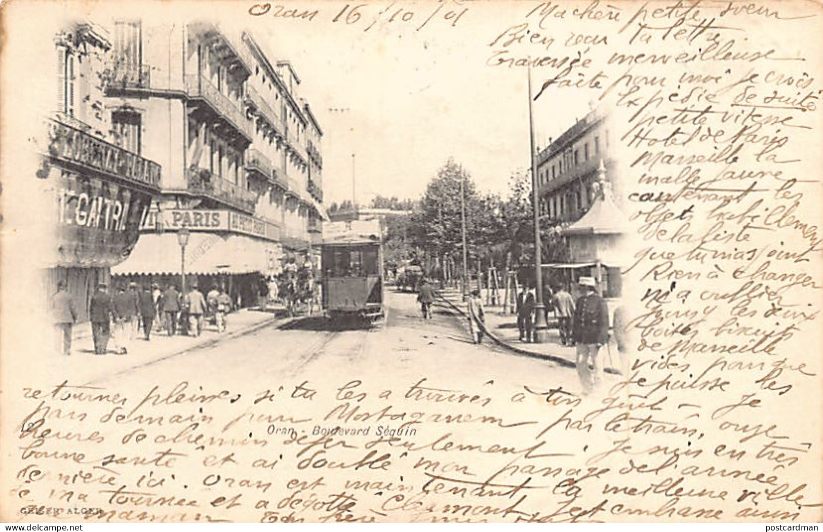 ORAN - Boulevard Séguin - Tramway Pour Gambetta - Ed. J. Geiser  - Oran