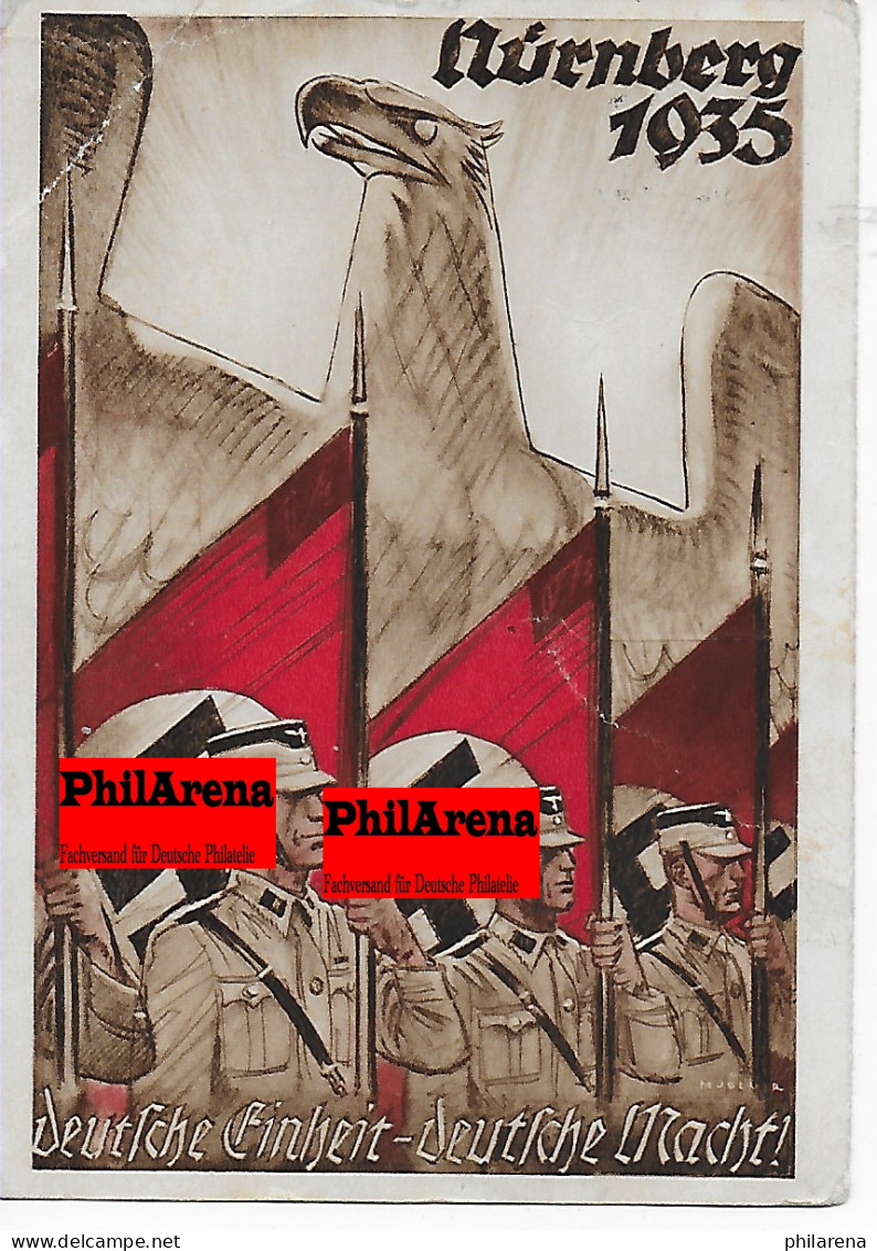 Propagandakarte: NSDAP Parteitag 1935, Marschstaffel Gau Sachsen - Covers & Documents