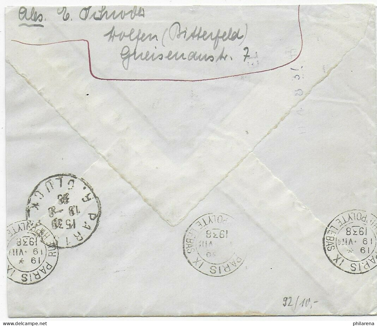 Brief Vom Turn- Und Sportfest Breslau Nach Paris, Und Zurück. 1938 - Covers & Documents