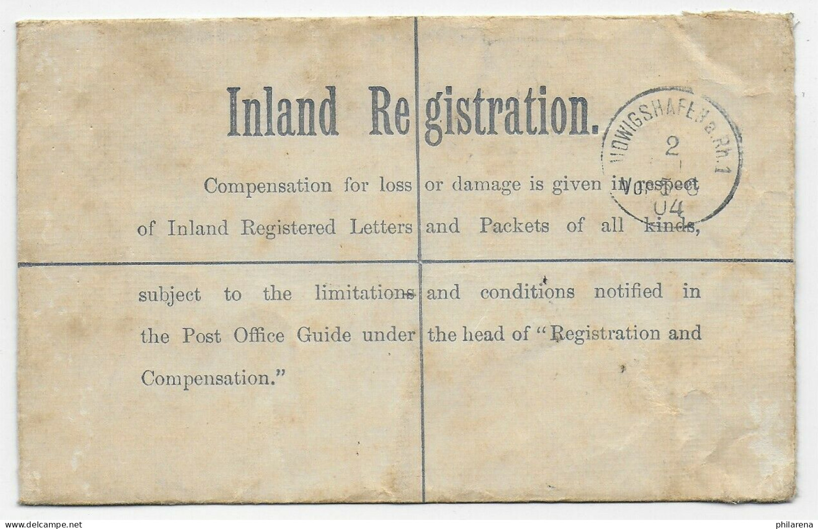 Registered Cherbourg 1904 To Ludwigshafen, France Use - Autres & Non Classés