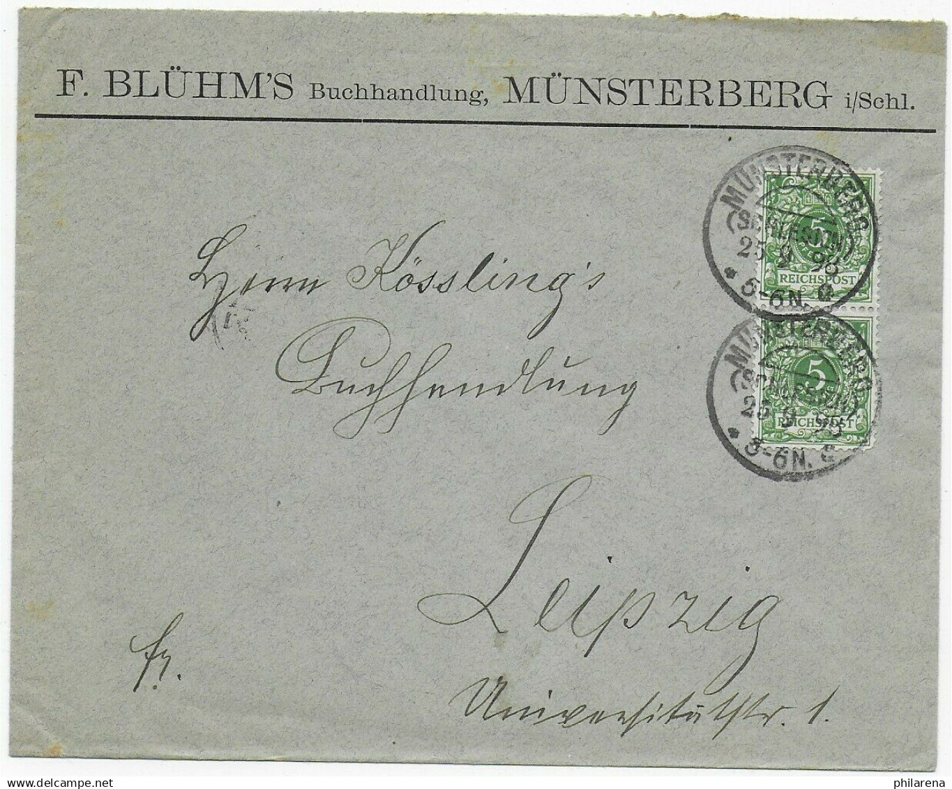 Brief Aus Schlesien: Münsterberg 1898 Nach Leipzig - Covers & Documents