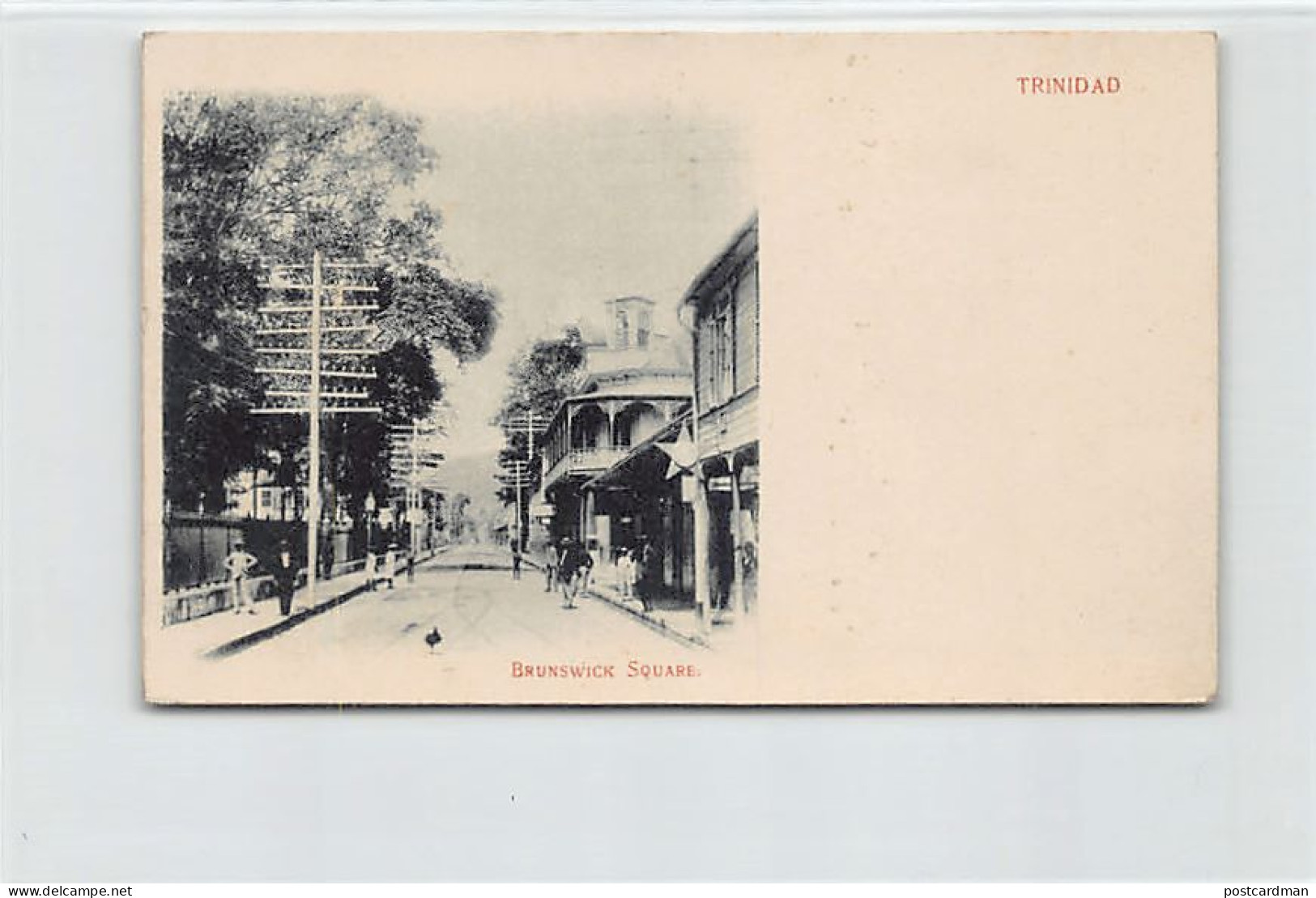 Trinidad - PORT OF SPAIN - Brunswick Square - SMALL SIZE Early Forerunner Postcard - Publ. Unknown  - Trinidad