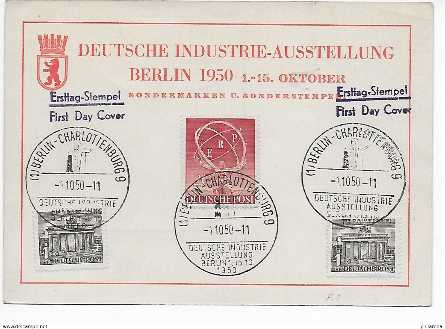 Deutsche Industrie Ausstellung 1950, Berlin FDC - Cartas & Documentos