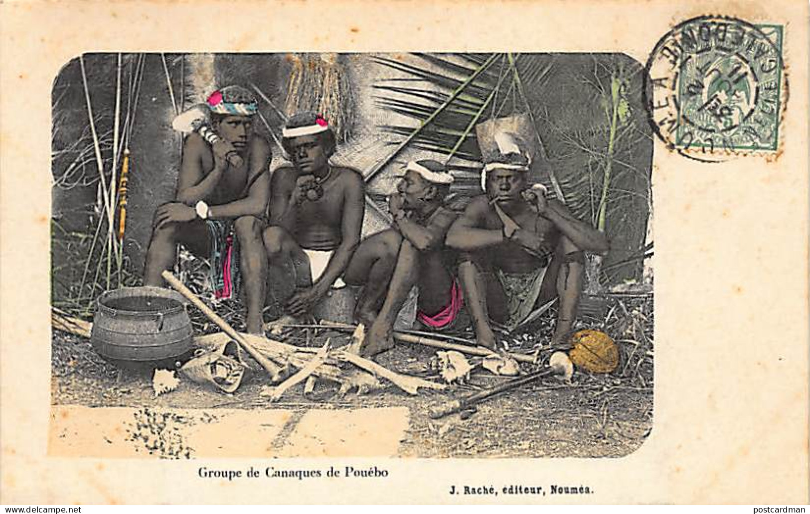 Nouvelle Calédonie - Groupe De Canaques De Pouébo - Ed. Raché. - Nouvelle Calédonie