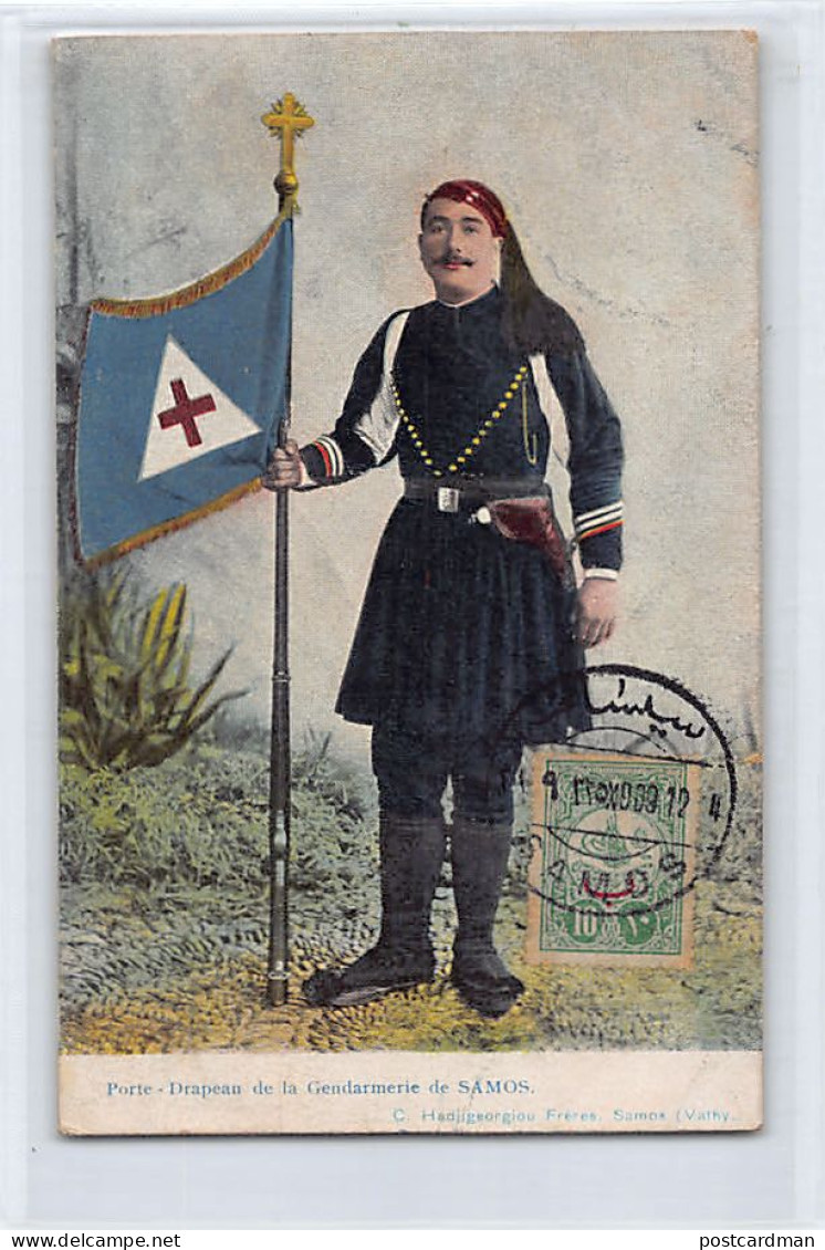 Greece - SAMOS - Gendarmerie Flag Bearer - Ed. C. Hadjigeorgiou  - Griekenland