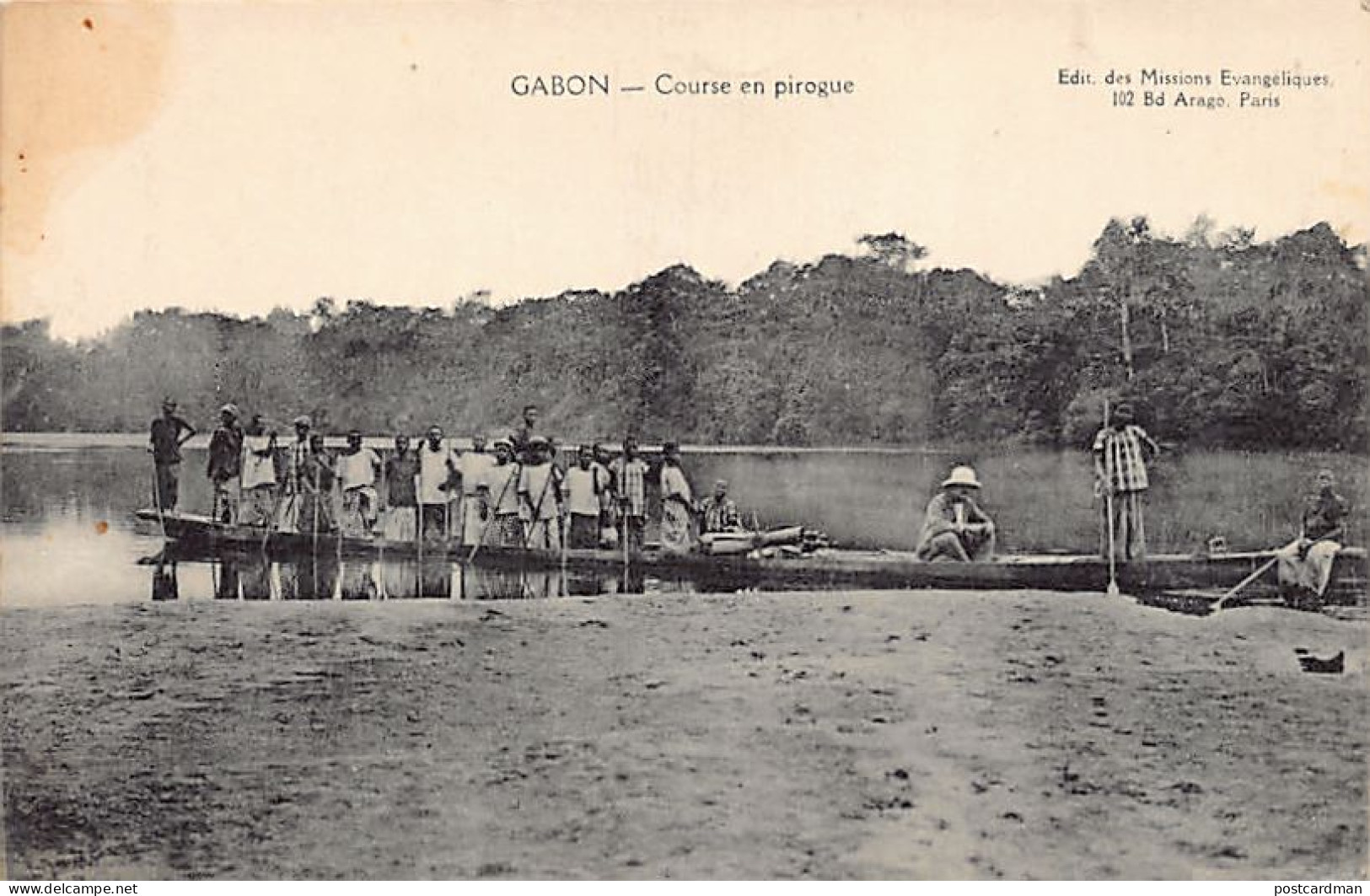 Gabon - Course En Pirogue - Ed. Missions Evangéliques  - Gabun