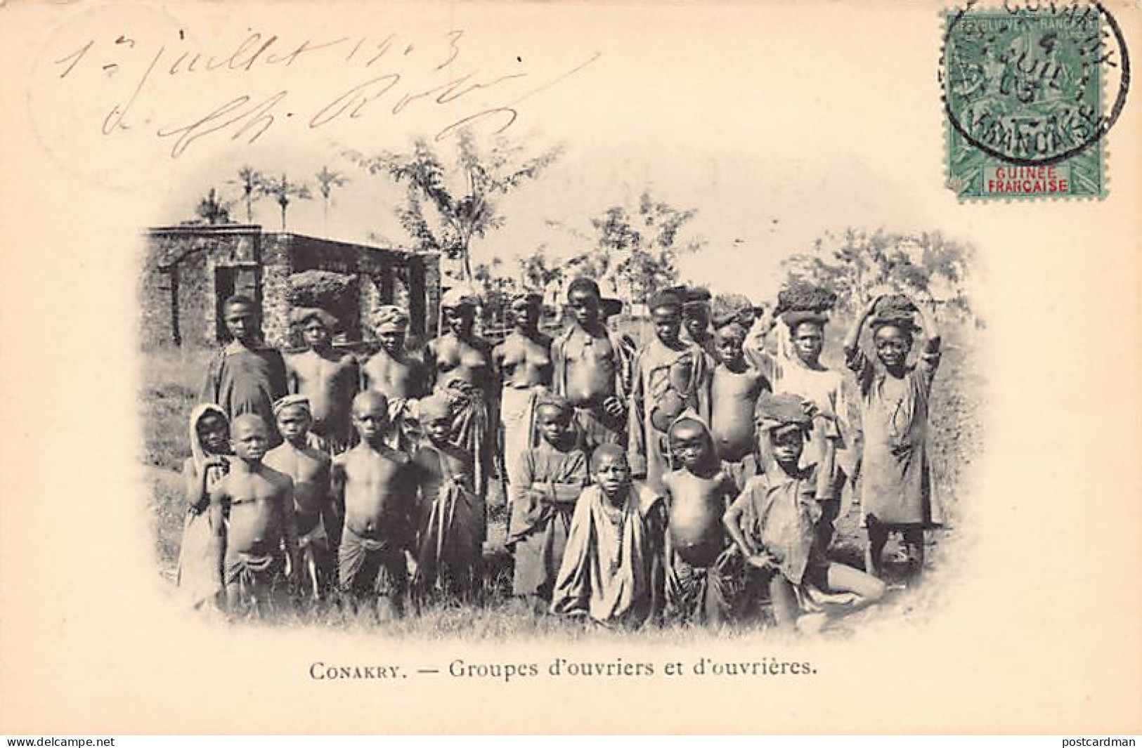 Guinée Conakry - NU ETHNIQUE - Groupe D'ouvriers Et D'ouvrières - Ed. Inconnu  - Guinee
