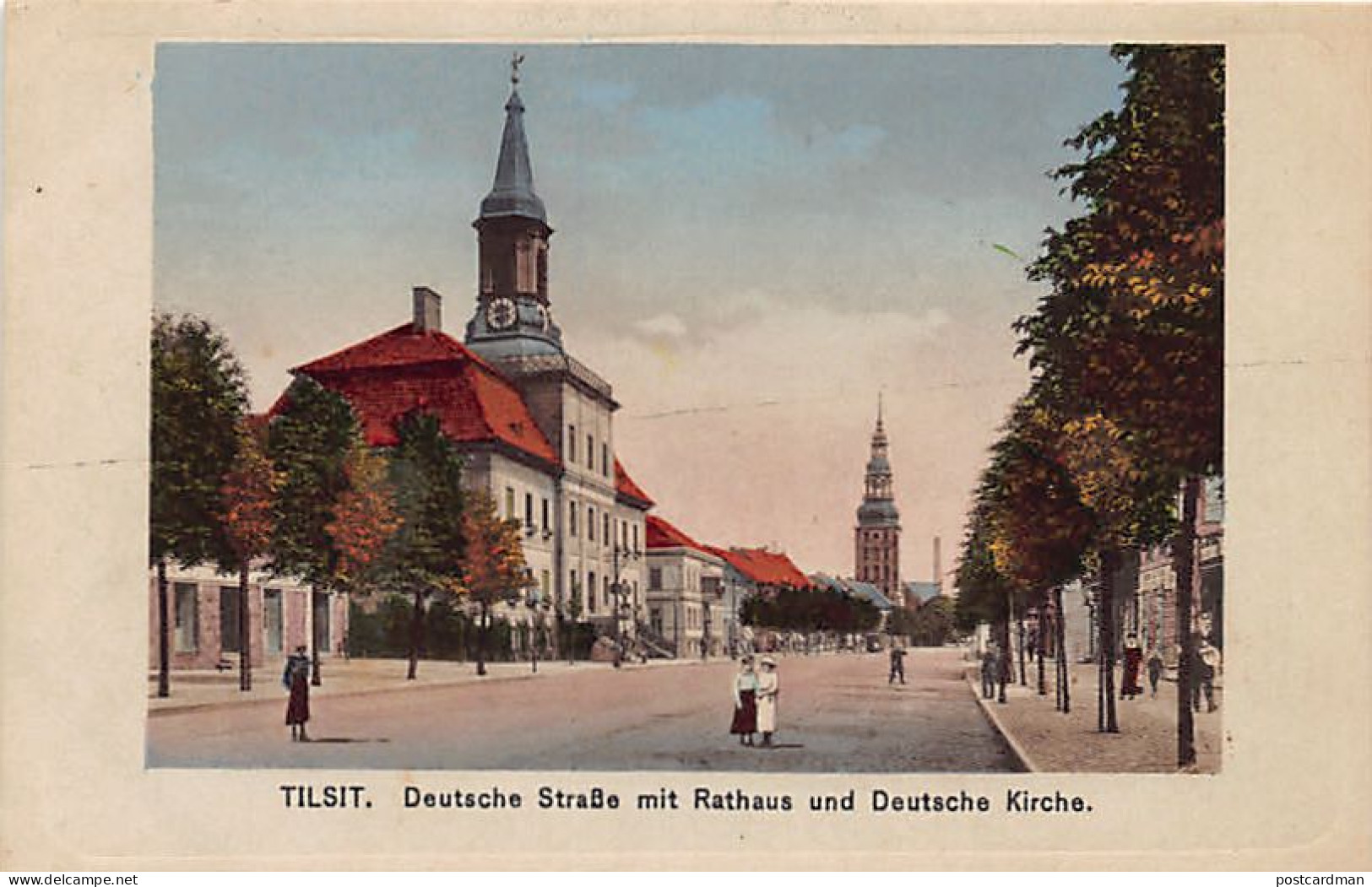 Russia - TILSIT Sovetsk, Kaliningrad Oblast - Deutsche Strasse Mit Rathaus Und Deutsche Kirche - Publ. Trinks & Co. 12 - Russia