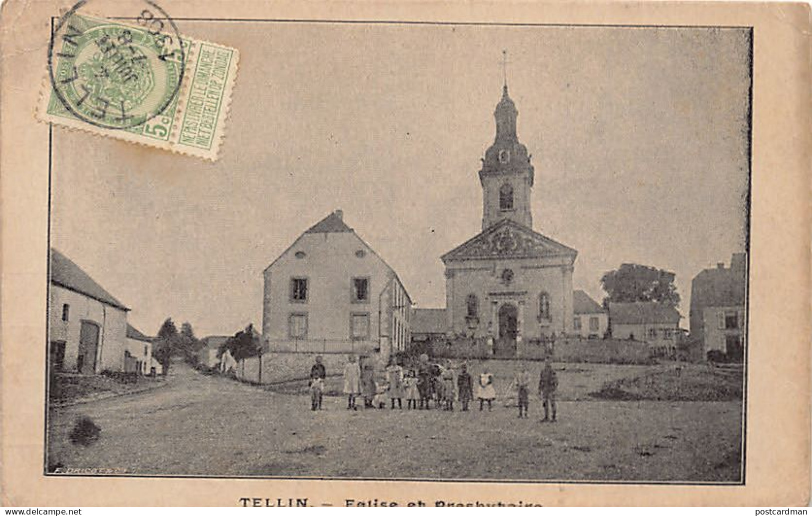 Belgique - TELLIN (Prov. Lux.) Église Et Presbytère - Tellin