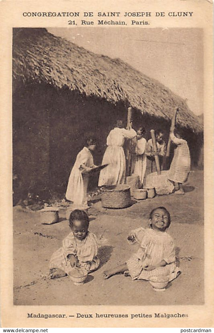 Madagascar - Deux Heureuses Petites Enfants Malgaches - Ed. Congrégation De Saint-Joseph De Cluny - Madagascar