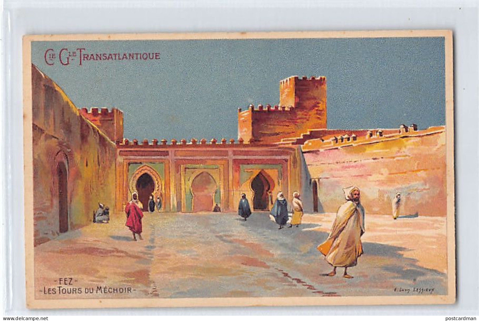 FEZ Fès - Litho - Les Tours Du Méchouar - Ed. Compagnie Générale Transatlantique  - Fez (Fès)