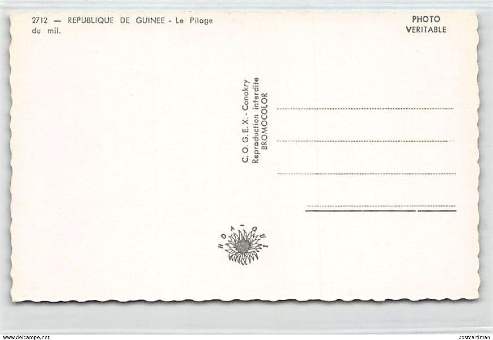 Guinée Conakry - Le Pilage Du Mil - Ed. C.O.G.E.X. 2712 - Guinea