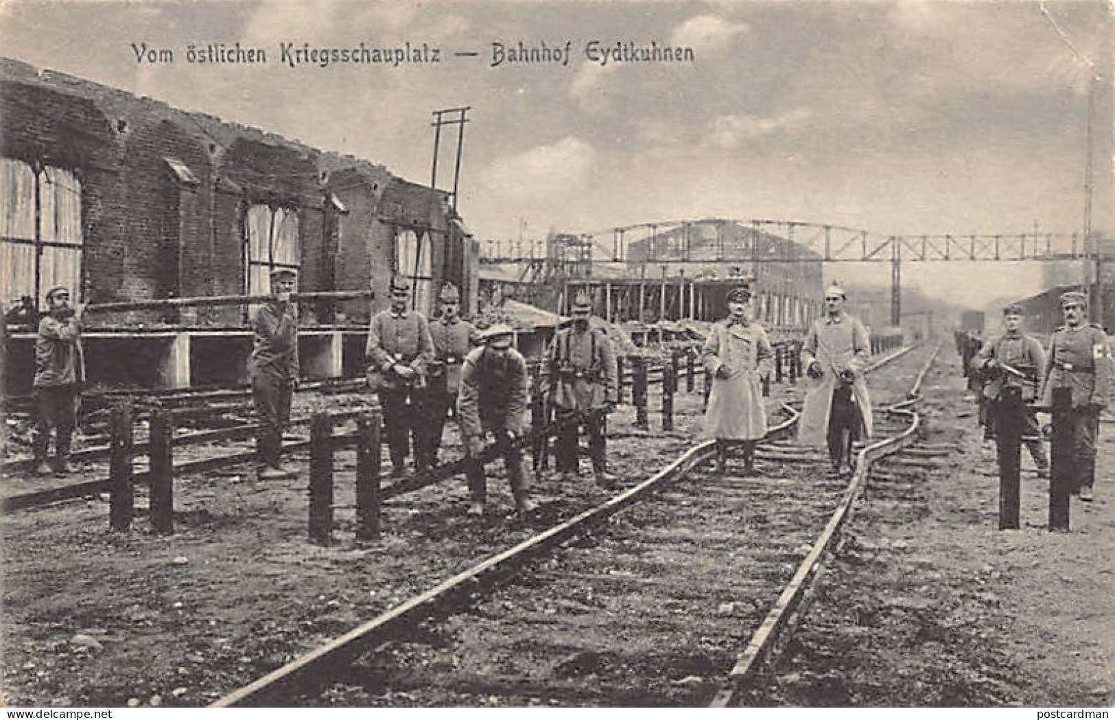 Russia - CHERNYSHEVSKOYE Eydtkuhnen - The Railway Station Destroyed - World War One - Publ. Georg Stike  - Rusland