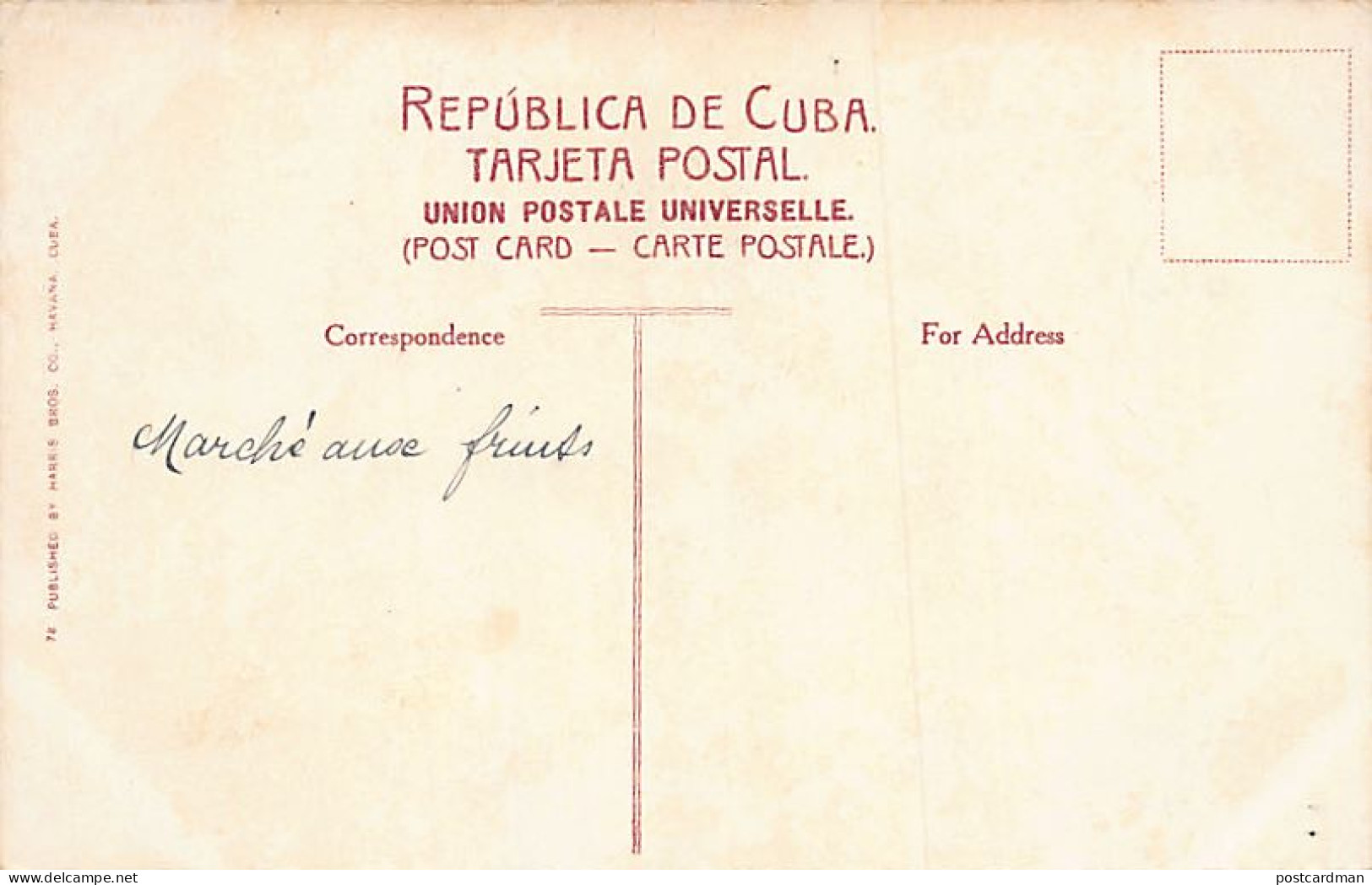 Cuba - Frutería Cubana - Ed. Harris Bros. Co. 13818 - Cuba