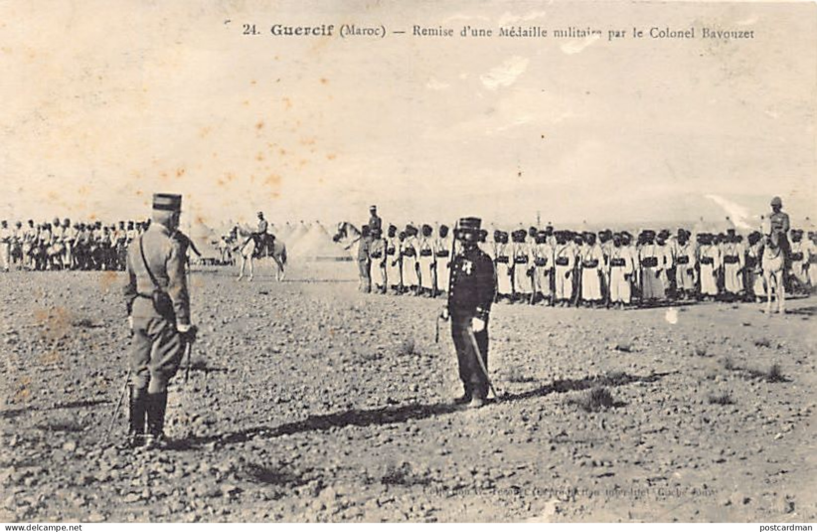 Maroc - GUERCIF - Remise D'une Médaille Militaire Par Le Colonel Bavouzet - VOIR LES SCANS POUR L'ÉTAT - Ed. G. Fécourt  - Other & Unclassified