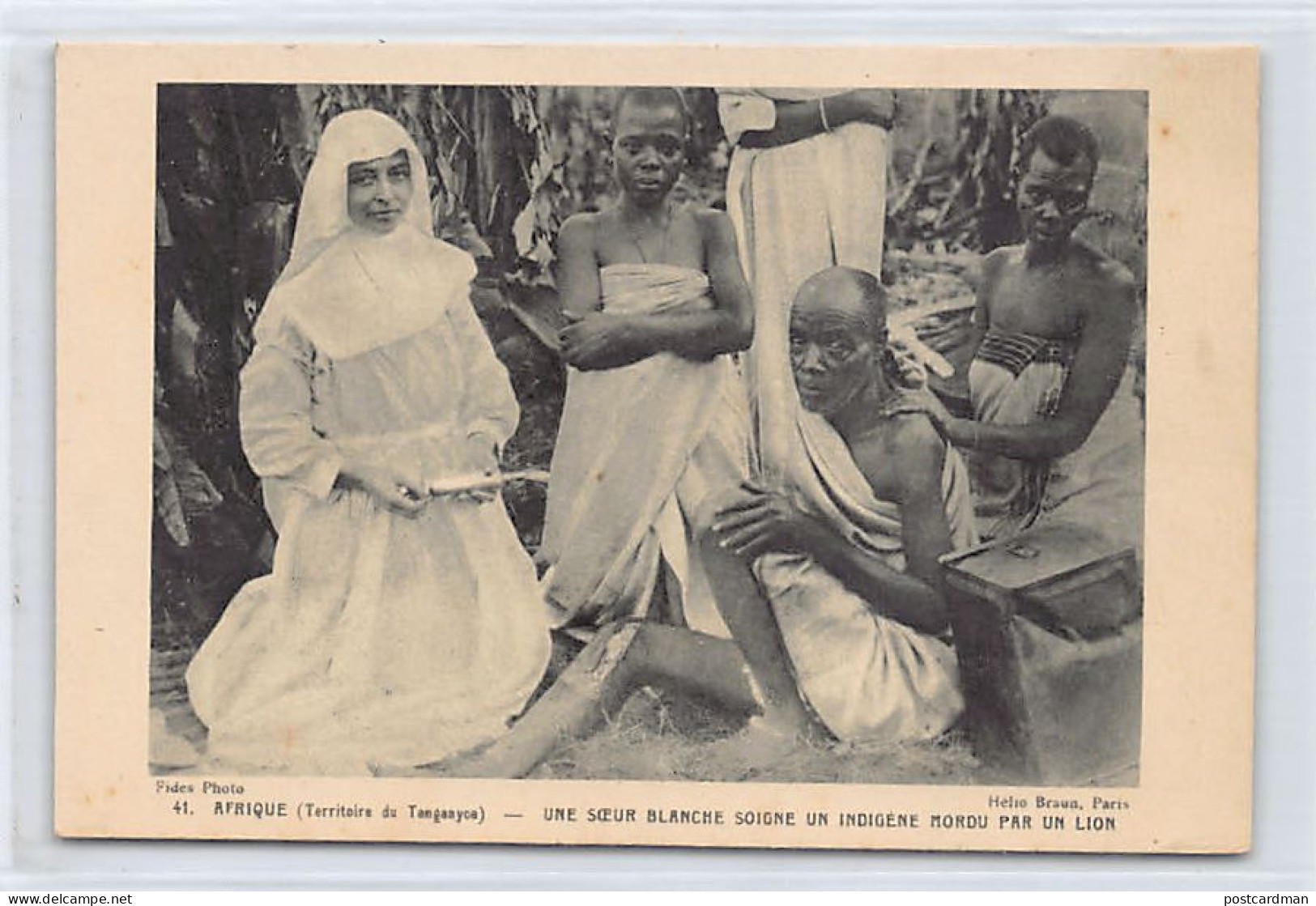 Tanganyika - A White Sister Treats A Native Bitten By A Lion - Publ. Propagation De La Foi 41 - Tansania