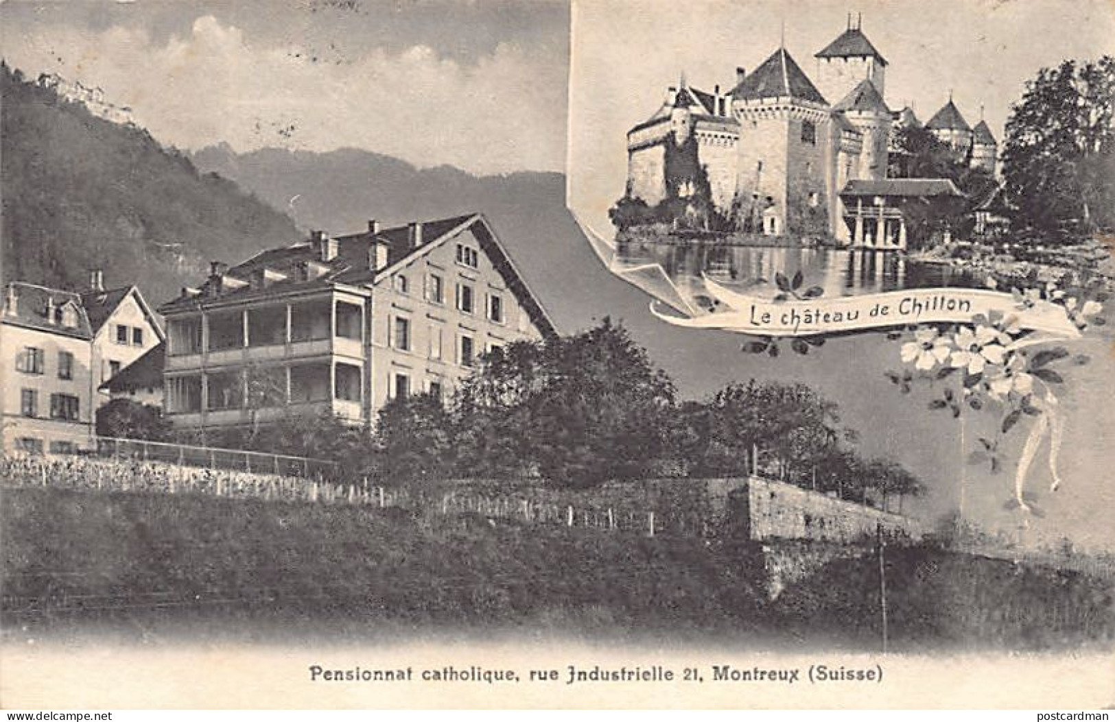 MONTREUX (VD) Multivue - Pensionnat Catholique, Rue Industrielle 21 - Château De Chillon - Ed. Inconnu  - Montreux