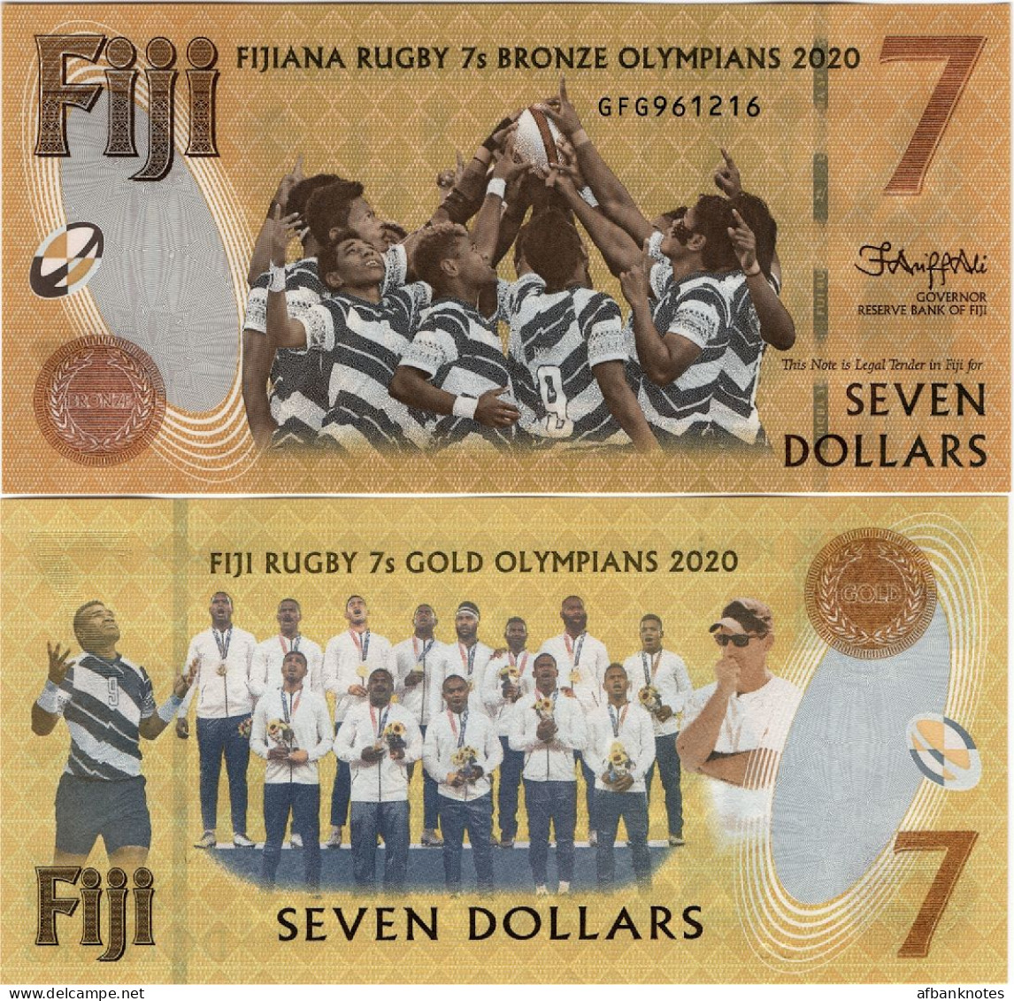 FIJI       7 Dollars       Comm.       P-W122        ND (2022)        UNC - Fidschi