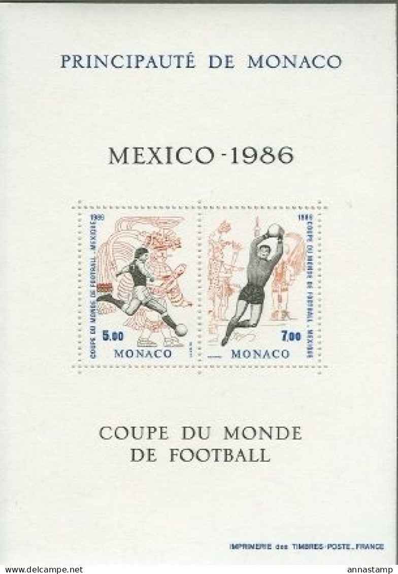 Monaco MNH Minisheet - 1986 – México