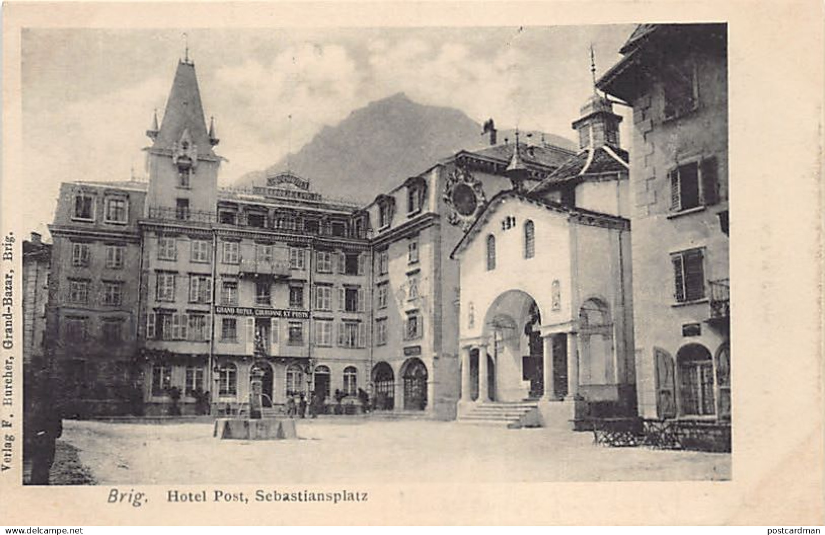 BRIG (VS) Hotel Post, Sebastianplatz - Verlag F. Burcher  - Brigue-Glis 