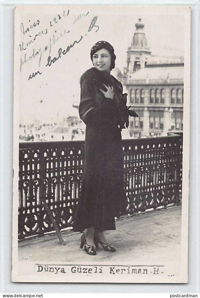 TURKEY - Keriman Halis Ece, Misss Turkey And Miss Universe 1932 - AUTOGRAPH - Real Photo - Publ. Unknown  - Türkei