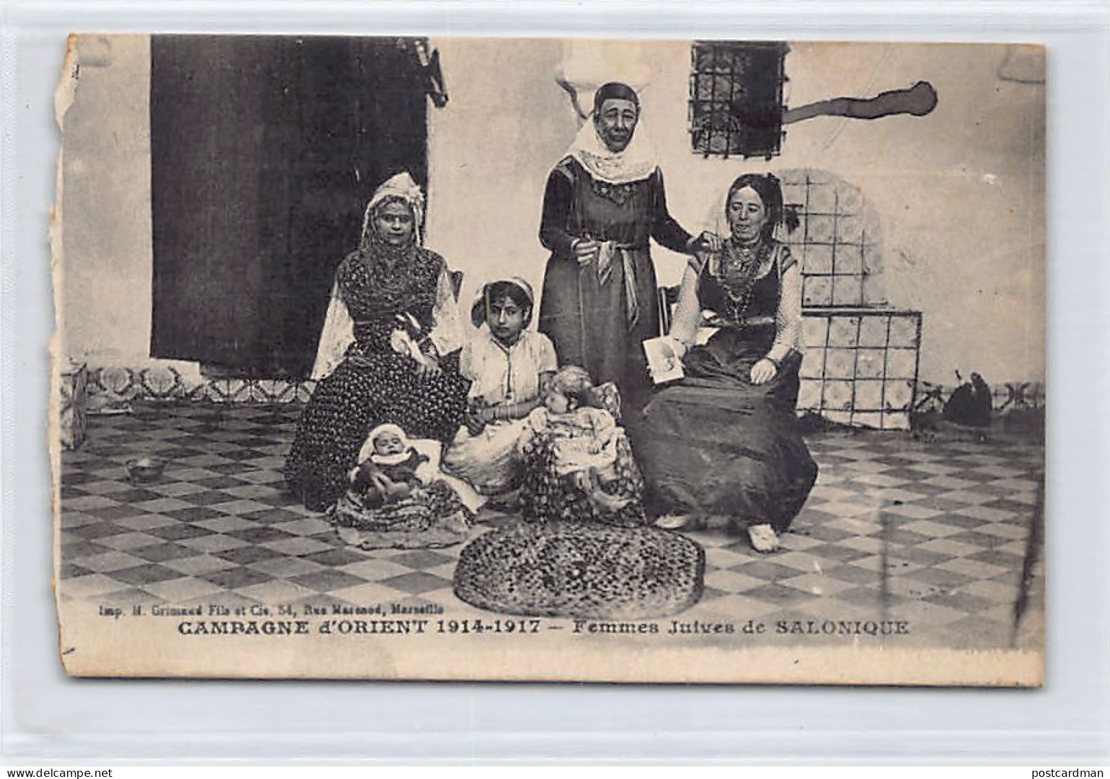 JUDAICA - Greece - SALONICA - Jewish Family - SEE SCANS FOR CONDITION - Publ. H. Grimaud  - Judaika