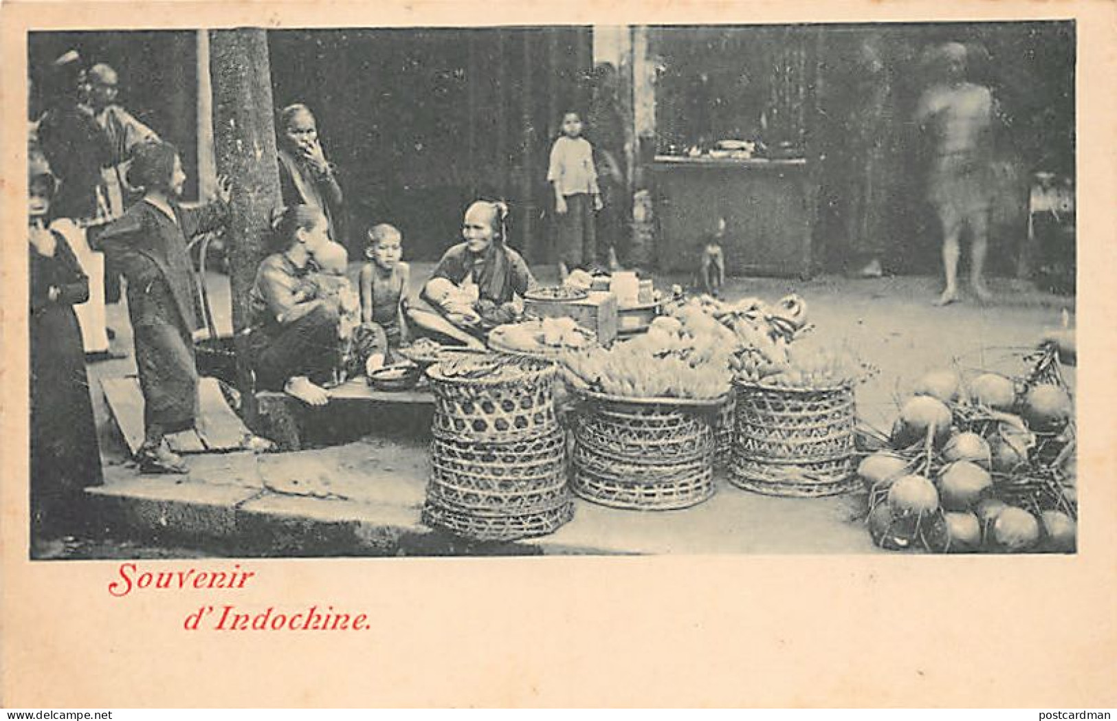 Vietnam - CARTE PRECURSEUR Année 1901 - Souvenir D'Indochine - Femmes Sur Le Marché - Ed. Inconnu - Vietnam