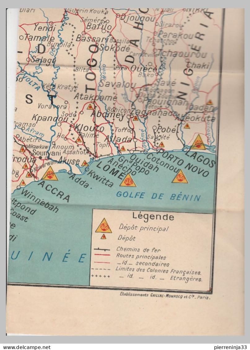 Carte De L'Ouest Africain Français / Publicité Et Emplacements De La Société Shell - Geographical Maps