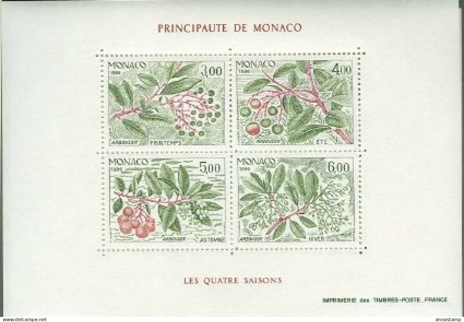 Monaco MNH Minisheet - Obst & Früchte