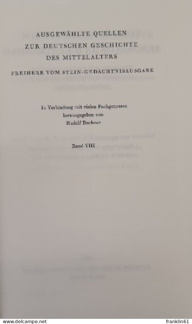 Quellen Zur Geschichte Der Sächsischen Kaiserzeit. Widukinds Sachsengeschichte. Adalberts Fortsetzung Der Chr - 4. 1789-1914