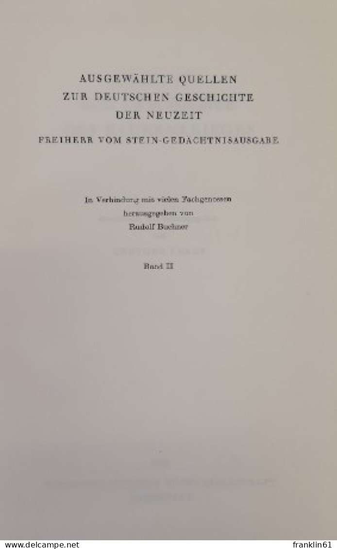 Quellen Zur Geschichte Des Bauernkrieges. Ausgewählte Quellen Zur Deutschen Geschichte Der Neuzeit. - 4. Neuzeit (1789-1914)