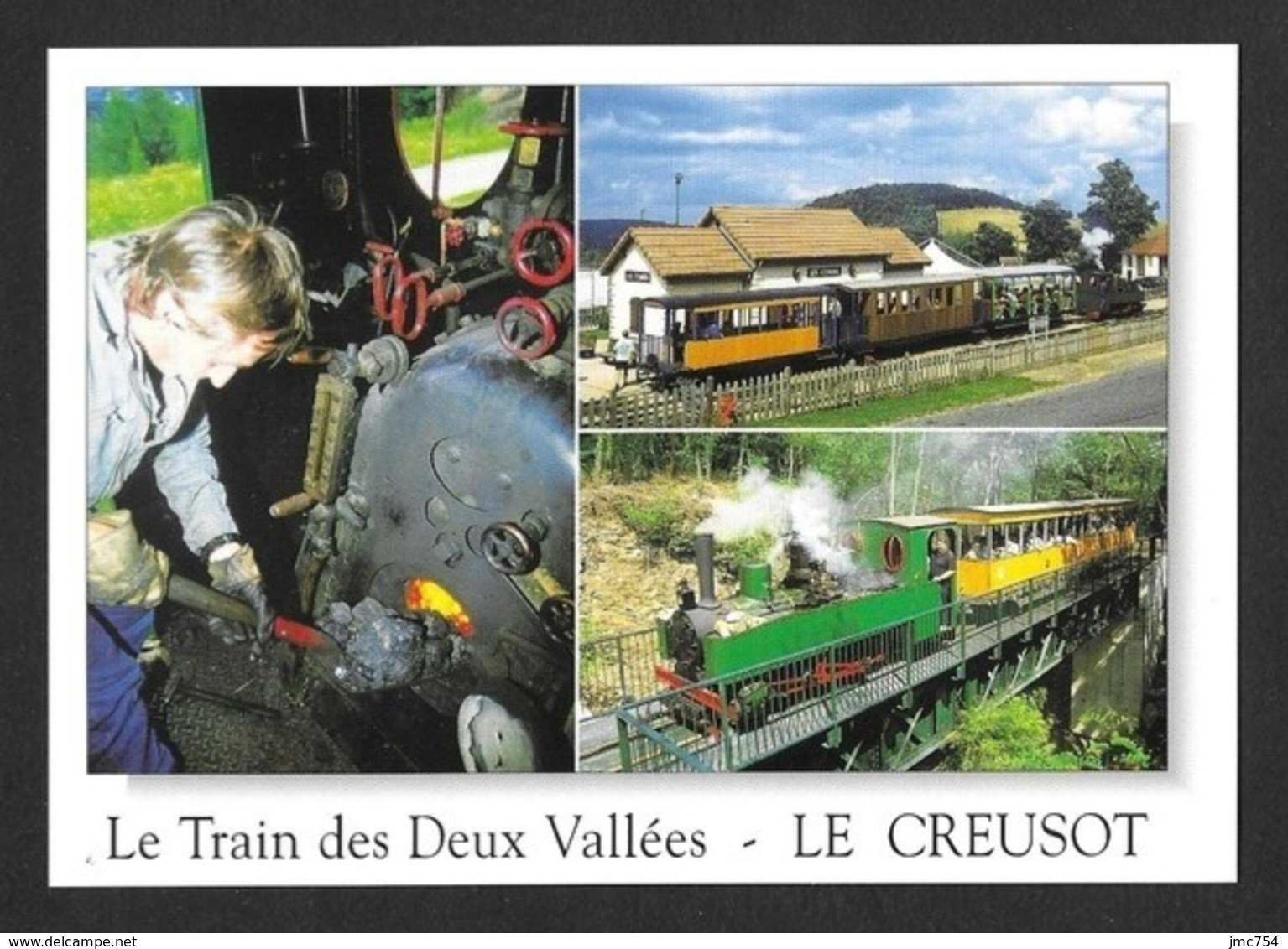CPM.   Le Creusot.  Le Train Des Deux Vallées.   Postcard. - Stations - Met Treinen