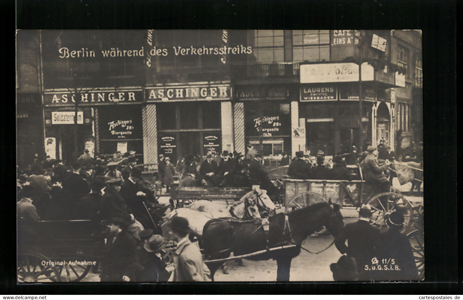 AK Berlin, Aschinger Bierquelle, Verkehrsaufgebot Während Des Streikes, Arbeiterbewegung  - Evenementen