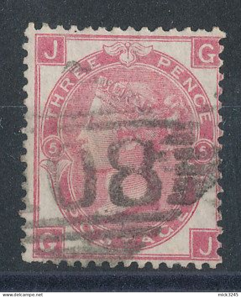 GB  N°33 Victoria 3p Rose De 1867-69 Planche 5 - Usati