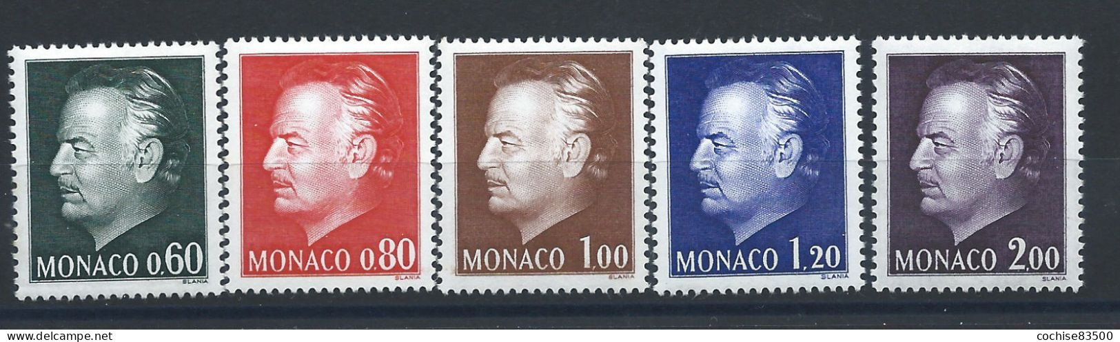 Monaco N°992/96** (MNH) 1974 - Effigie Du Prince Rainier III - Nuovi