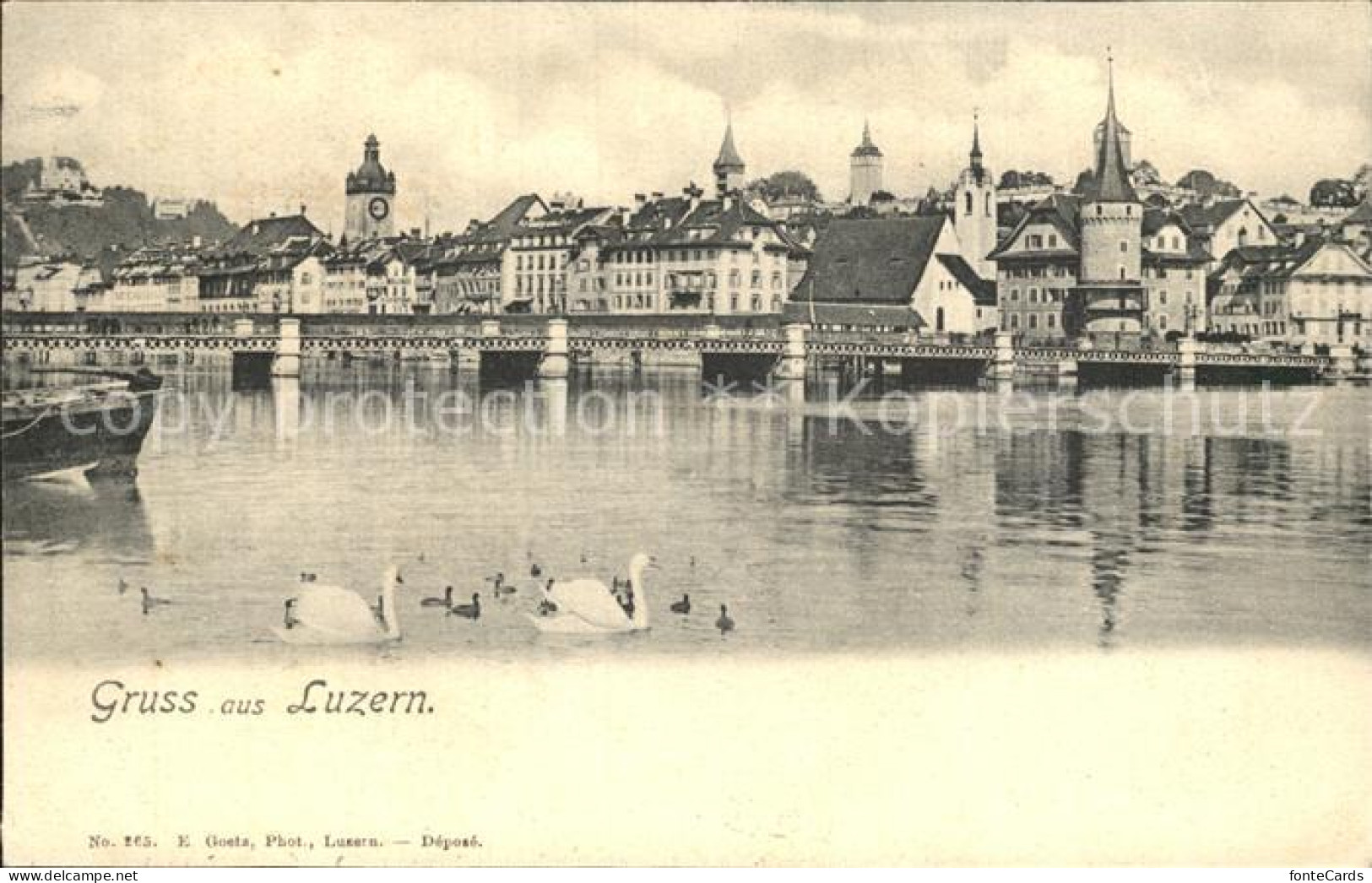 12316055 Luzern LU Bruecke Vierwaldstaettersee Schwaene Luzern - Sonstige & Ohne Zuordnung